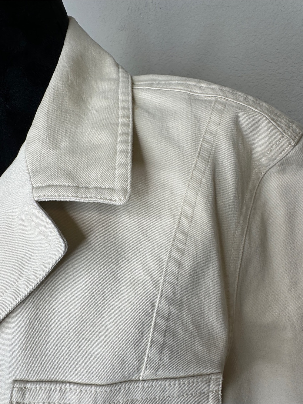 Talbots Off-White Button Front Utility Blazer - Picture 7 of 14